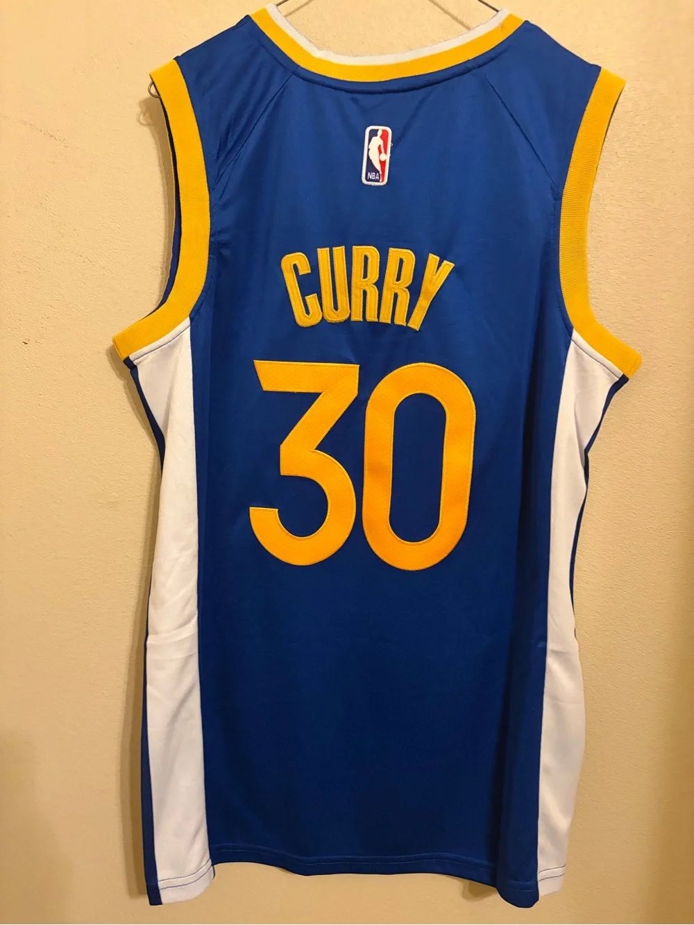 Nike Blue and Yellow Golden State Warriors #30 Jersey